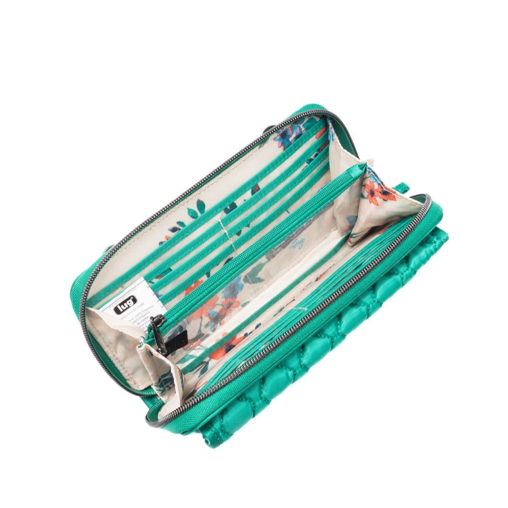 Lug Kickflip SE Convertible RFID Wallet Kelly Green or Poppy Red NWT - Picture 7 of 16